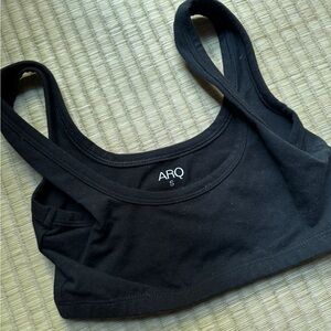 ARQ Organic Cotton Wide Strap Black Bra, Size S